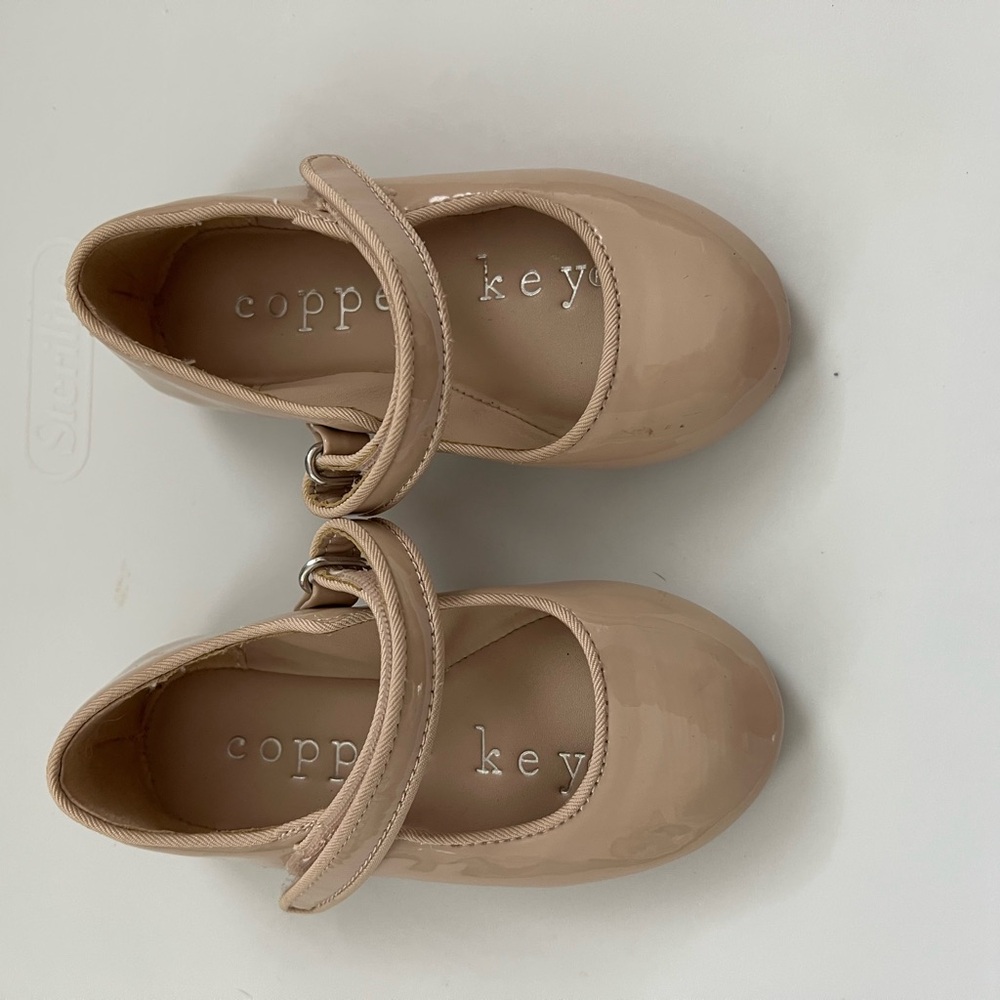 Copper Key Kids Tan Patent Mary Jane Shoes